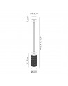 Megan 1 Light 11cm Pendant Light GU10, Sand White/Acrylic Ring