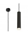 Megan 1 Light 30cm Pendant Light GU10, Sand Black/Acrylic Ring
