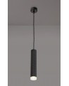 Megan 1 Light 30cm Pendant Light GU10, Sand Black/Acrylic Ring