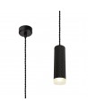Megan 1 Light 20cm Pendant Light GU10, Sand Black/Acrylic Ring