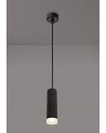 Megan 1 Light 20cm Pendant Light GU10, Sand Black/Acrylic Ring