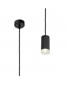 Megan 1 Light 11cm Pendant Light GU10, Sand Black/Acrylic Ring