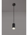 Megan 1 Light 11cm Pendant Light GU10, Sand Black/Acrylic Ring