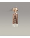 Megan 1 Light Surface Mounted Spotlight GU10, Rose Gold/Acrylic Ring