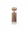Megan 1 Light Surface Mounted Spotlight GU10, Rose Gold/Acrylic Ring