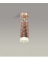 Megan 1 Light Surface Mounted Spotlight GU10, Rose Gold/Acrylic Ring