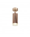 Megan 1 Light Surface Mounted Spotlight GU10, Rose Gold/Acrylic Ring