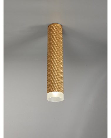 Megan 1 Light 30cm Surface Mounted Ceiling GU10, Champagne Gold/Acrylic Ring