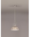 Francis 1 Light Pendant E27 With 30cm Prismatic Glass Shade, Polished Nickel/Clear