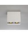 Harrison 2 Light Rectangular Ceiling GU10, White Paintable Gypsum With Polished Chrome Cover