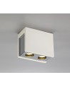 Harrison 2 Light Rectangular Ceiling GU10, White Paintable Gypsum With Polished Chrome Cover