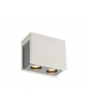 Harrison 2 Light Rectangular Ceiling GU10, White Paintable Gypsum With Polished Chrome Cover