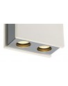 Harrison 2 Light Rectangular Ceiling GU10, White Paintable Gypsum With Polished Chrome Cover
