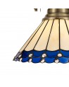 Francis/Neus 1 Light Pendant E27 With 30cm Tiffany Shade, Antique Brass/Blue/Cream/Crystal