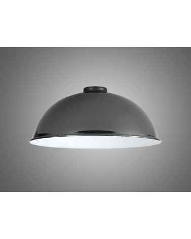 Anya Dome 35cm Metal Lampshade, Black Chrome