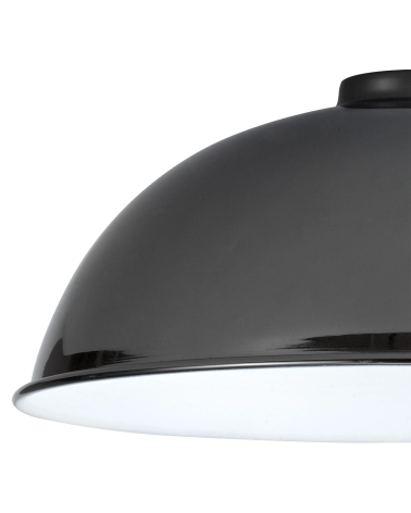 Anya Dome 35cm Metal Lampshade, Black Chrome