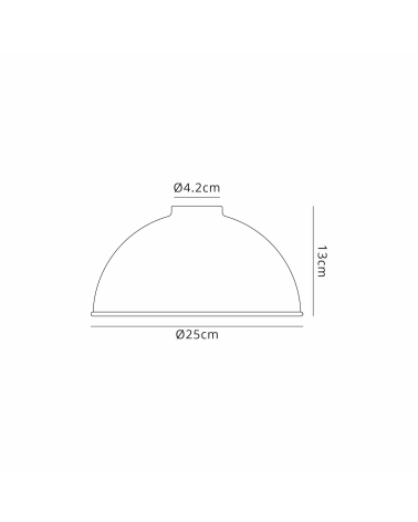 Anya Dome 25cm Metal Lampshade, Cool Grey