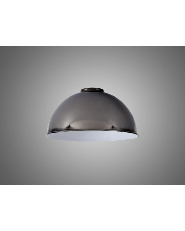 Anya Dome 25cm Metal Lampshade, Black Chrome