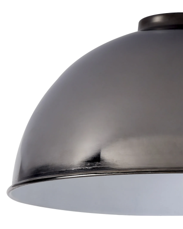Anya Dome 25cm Metal Lampshade, Black Chrome