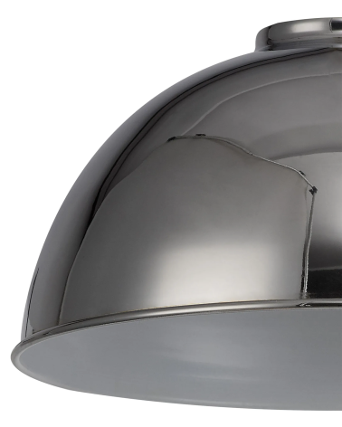 Anya Dome 25cm Metal Lampshade, Chrome