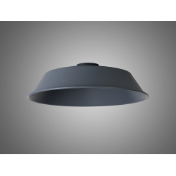 Anya Round 35cm Metal Lampshade With Angled Sides, Cool Grey