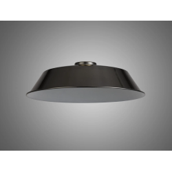 Anya Round 35cm Metal Lampshade With Angled Sides, Black Chrome