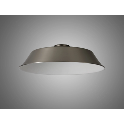 Anya Round 35cm Metal Lampshade With Angled Sides, Brushed Nickel