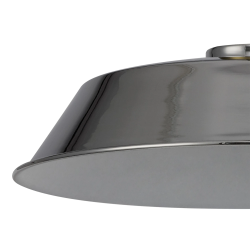 Anya Round 35cm Metal Lampshade With Angled Sides, Chrome