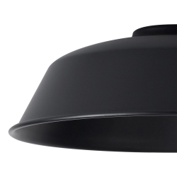 Anya Round 25cm Metal Lampshade With Angled Sides, Black