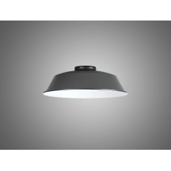 Anya Round 25cm Metal Lampshade With Angled Sides, Black Chrome
