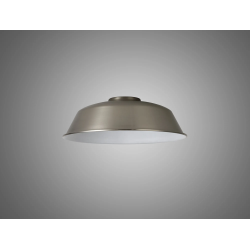 Anya Round 25cm Metal Lampshade With Angled Sides, Brushed Nickel