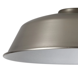 Anya Round 25cm Metal Lampshade With Angled Sides, Brushed Nickel
