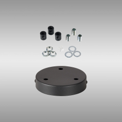 Anya 3 Hole 12cm Canopy/Ceiling Rose Kit Satin Black