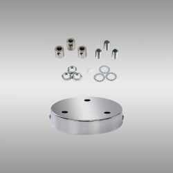 Anya 3 Hole 12cm Canopy/Ceiling Rose Kit Polished Chrome