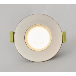 Elegance 5/7W CCT Selectable Fire Rated LED Downlight - Triac Dimmable, Satin Nickel