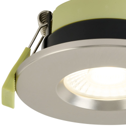 Elegance 5/7W CCT Selectable Fire Rated LED Downlight - Triac Dimmable, Satin Nickel