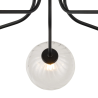 Sunstone Semi Flush Light, 5 Light G9, Satin Black/Clear Swirl Round Glass Shade