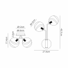 Sunstone Wall Light, 2 Light G9, Satin Nickel/Grey Round Marble Effect Glass Shade