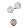 Sunstone Wall Light, 2 Light G9, Satin Nickel/Grey Round Marble Effect Glass Shade