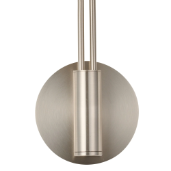 Sunstone Wall Light, 2 Light G9, Satin Nickel/Grey Round Marble Effect Glass Shade