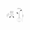 Sunstone Wall Light, 2 Light G9, Satin Nickel/Grey Round Marble Effect Glass Shade