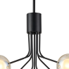 Sunstone Fixed Pendant, 6 + 3 Light G9, Satin Black/Cognac Round With Inner Glass Shade