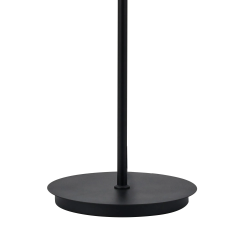 Sunstone Floor Lamp, 4 Light G9, Satin Black/Smoke Ribbed Round Glass Shade