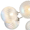 Sunstone Semi Flush Light, 8 Light G9, Satin Nickel/Light Iridescent Segment Round Globe Glass Shade