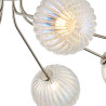 Sunstone Semi Flush Light, 8 Light G9, Satin Nickel/Light Iridescent Segment Round Globe Glass Shade