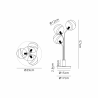 Sunstone Table Lamp, 3 Light G9, Satin Black/Grey Round Marble Effect Glass Shade