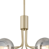 Sunstone Fixed Pendant, 6 Light G9, Light Painted Beige/Smoke Plated Open Mouth Round Glass Shade