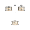 Versa 35cm Round Flush/Semi Ceiling/Pendant Convertible, 3 x E14, Polished Chrome/Clear Glass