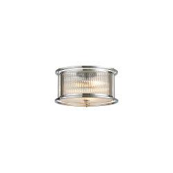 Versa 35cm Round Flush/Semi Ceiling/Pendant Convertible, 3 x E14, Polished Chrome/Clear Glass