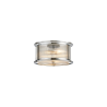 Versa 35cm Round Flush/Semi Ceiling/Pendant Convertible, 3 x E14, Polished Chrome/Clear Glass